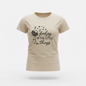 Women's Tan Graphic Tee - Find Joy Design